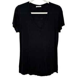Marine Layer Womens Black V-Neck T-Shirt, L